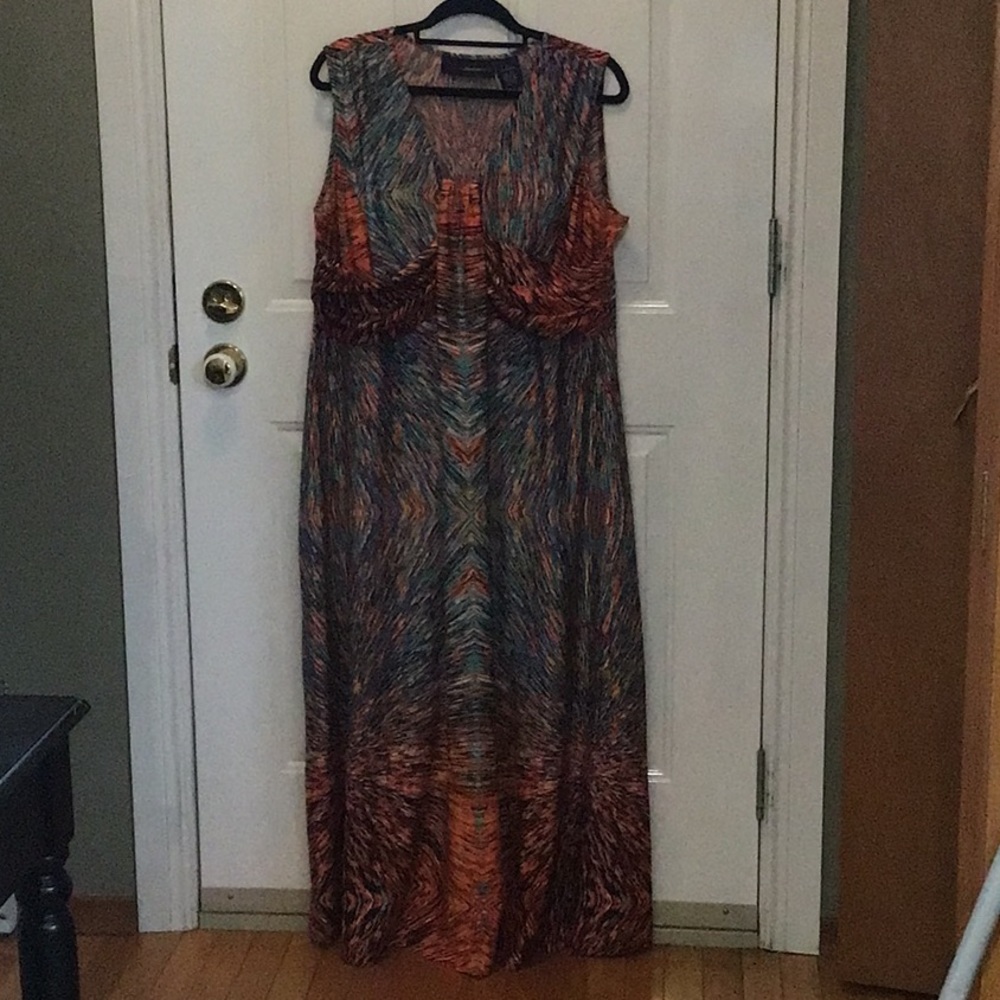 Ladies Multi Coloured Maxi Dress Size 14